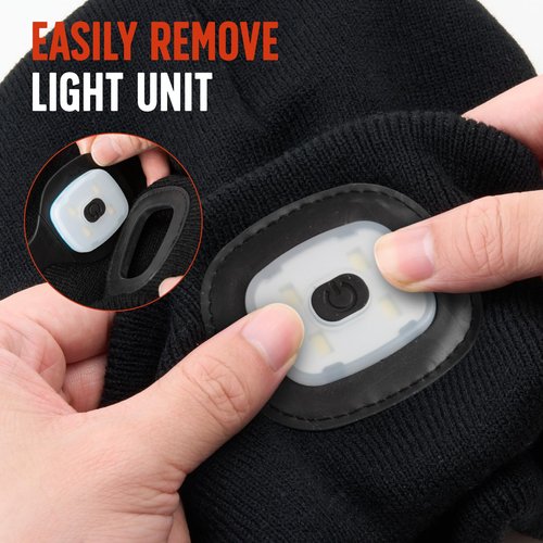 SYMNTEM Unisex Beanie Hat with Light, Rechargeable Headlamps Cap, Gifts for Men, Hiking, Camping headlamps, Cool Gadget Birthday Gifts for Men, Women, Dad, Father, Boyfriend, Black
