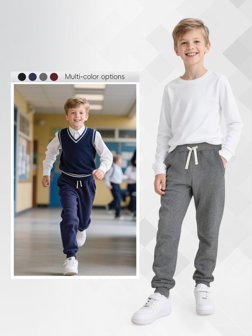 Aocku 4 Pack Boys Sweatpants Joggers Cotton Athletic Sweatpants Youth Joggers Pants with Pocket Drawstring Set A M