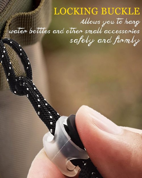 **Skiennix Heavy-Duty Locking Carabiner Clip - Detachable Paracord Lanyard for Camping & Hiking**