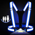 Skiennix LED Running Vest - 90° Adjustable Reflective Gear for Night Safety | Rechargeable Chest Light