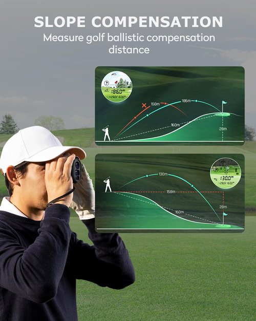 Golf Rangefinder JIEHOME X1 1100 Yardage Rangefinders with Magnetic Laser Range Finder 6X Magnification, Flag Lock, Vibration Rechargeable Distance Slope Speed Rangefinders for Golfing Hunting Archery