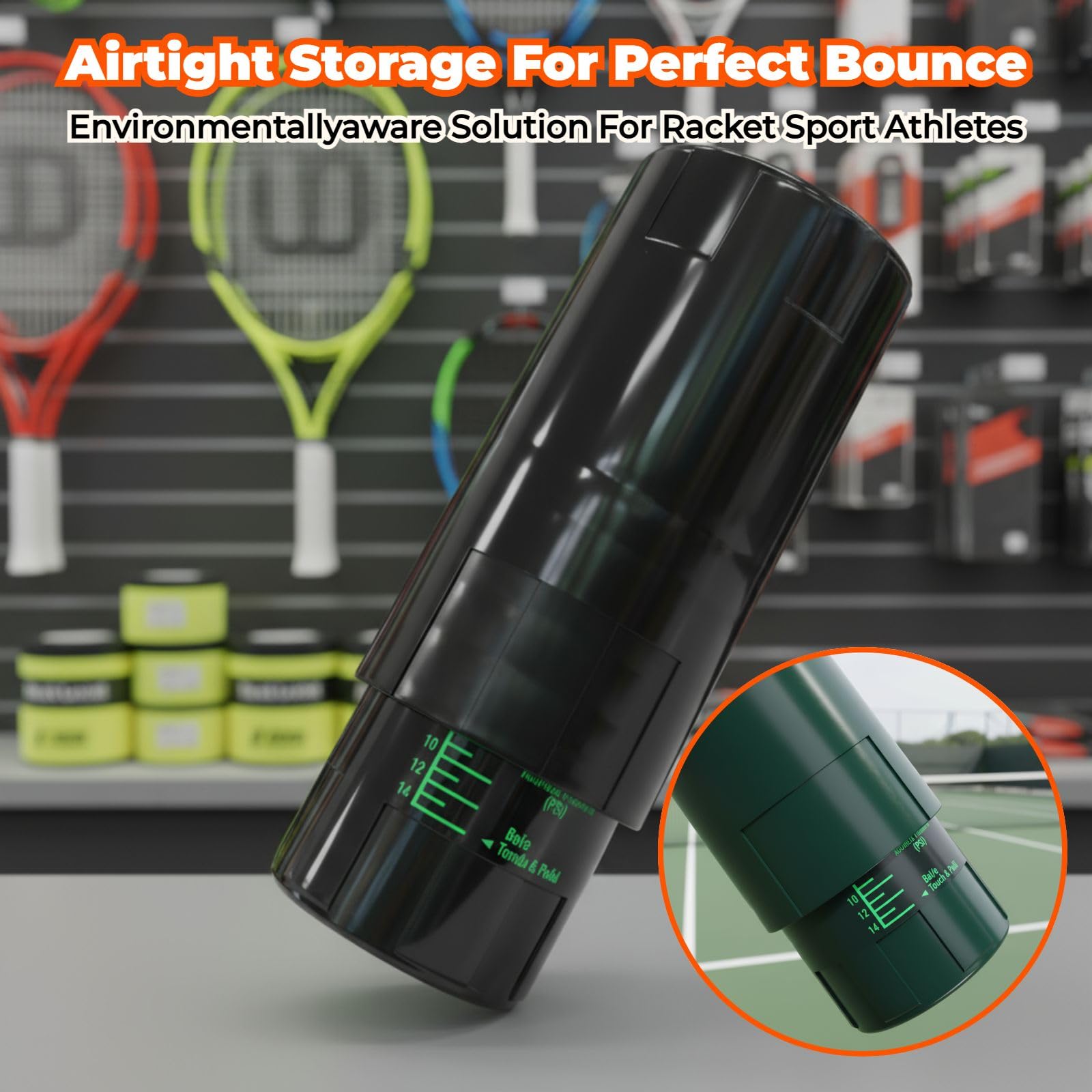 UGPLM Tennis Ball Saver Accessories Carrying Holder Lightweight Portable Restore Tennis Shape Carrier Can Balls Holder Tennis Pressure Maintaining, Black