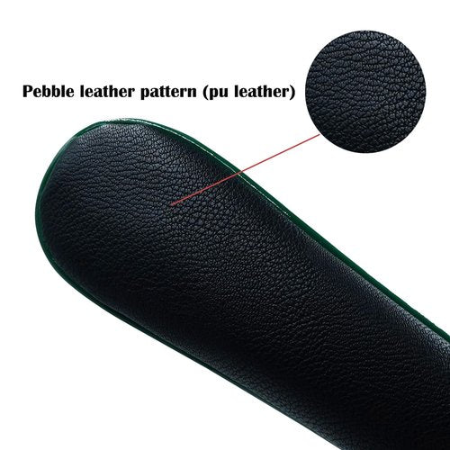 Gbourly Four Leaf Clover Golf Club Alignment Stick Cover Shamrock Black Holds at Least 2 Sticks PU Leather Protector Case Holder