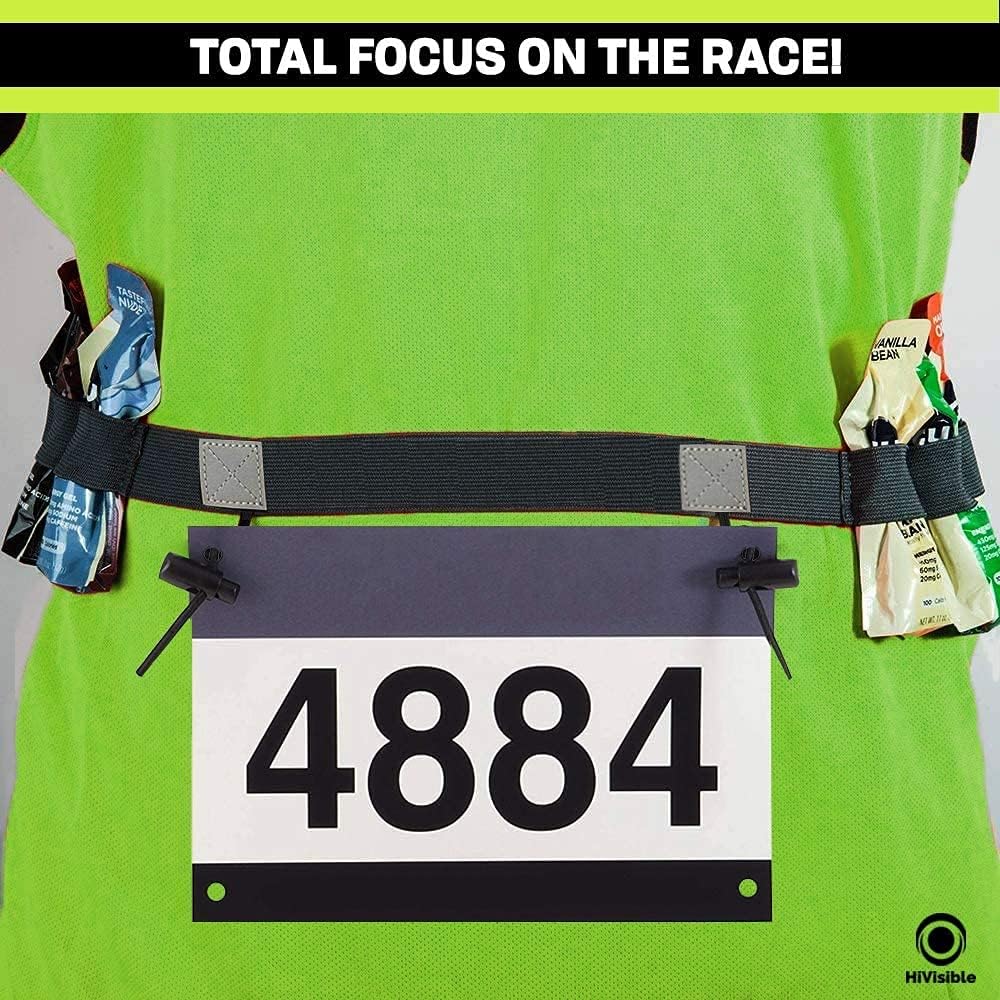 Triathlon Race Belt - Durable Bib Holder for Runners | 2-Pack in Black