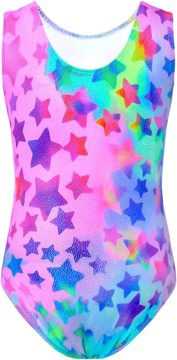 TENVDA Gymnastics Leotards - Sparkly Colorful One-Piece Outfit for Girls | Sizes 2-12 Years