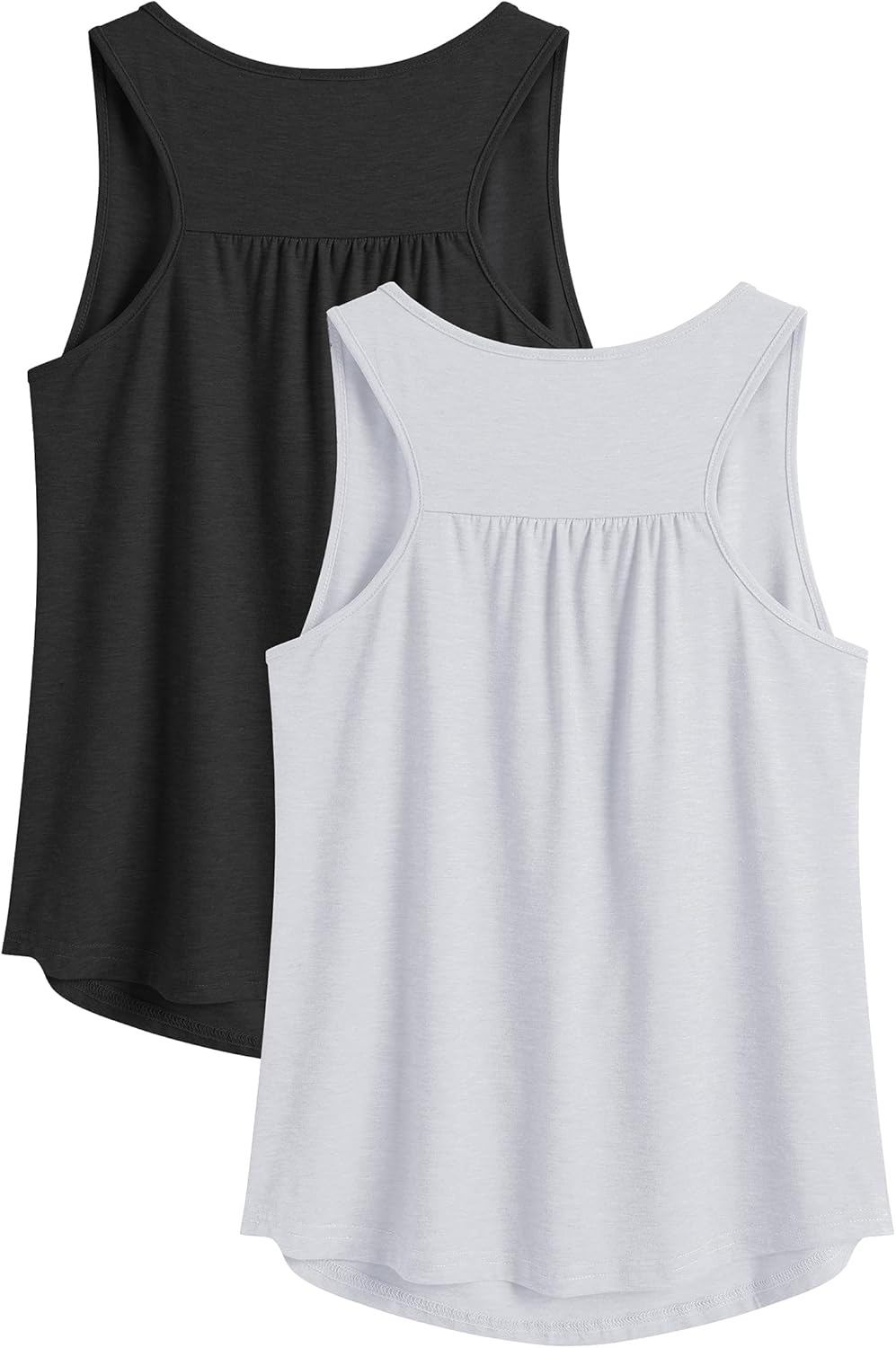 PINSPARK Workout Tops for Women - Lightweight Racerback Tank Shirts | 2-Pack, Sizes S-3XL