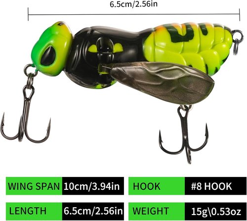 FONMANG Fishing Lures - 3-Piece Topwater Set for Bass, Walleye & Pike | 2.6in, 15g Freshwater & Saltwater