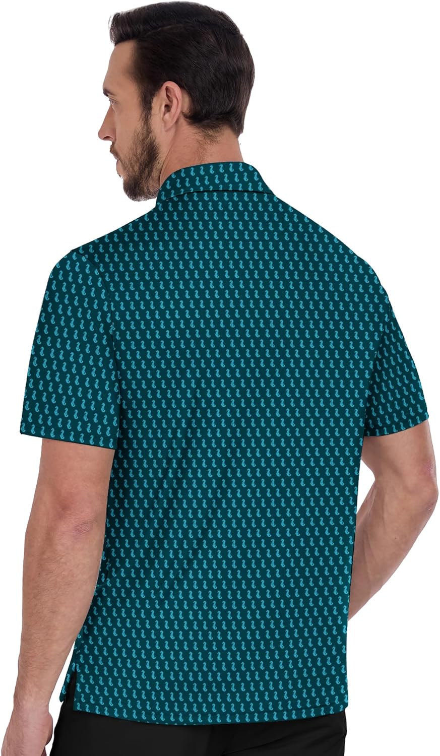ZITY Men's Golf Polo Shirt - Short Sleeve Performance with Moisture-Wicking Print Patterns