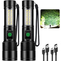 Kmivo Rechargeable LED Flashlights High Lumens - 10,000LM Super Bright Flash Light with 6 Modes, Powerful Handheld Linternas for Home, Camping（2 Packs）