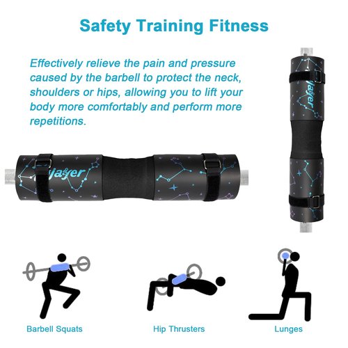 Tojayer Squat Pad Barbell Pad - Neck & Shoulder Protective Foam Workout Weight Lifting Bar Cushion for Lunges & Hip Thrusts, Fit Standard and Olympic Bars Perfectly, Zodiac