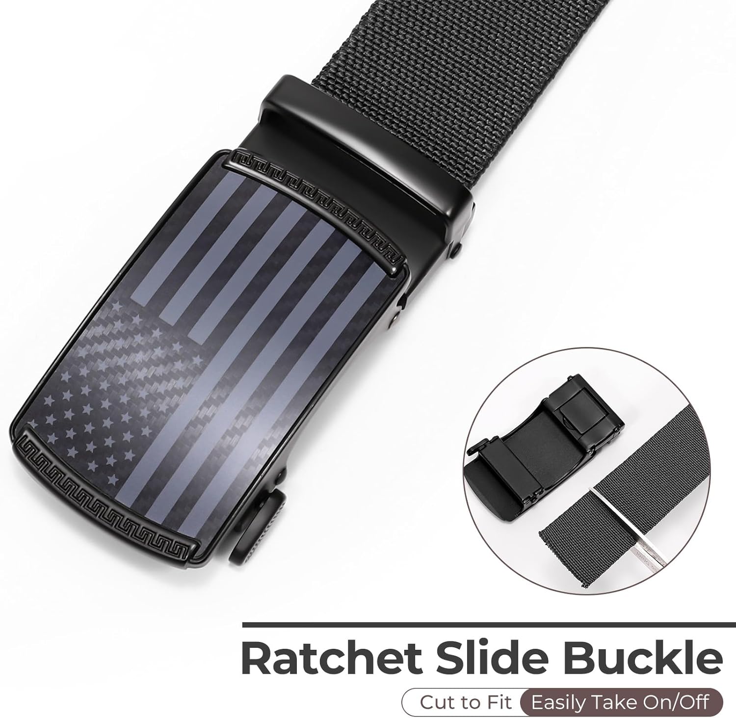 SANSTHS Men's Elastic Stretch Ratchet Belt - Versatile Nylon Design for Casual Work & Golf | Adjustable Fit