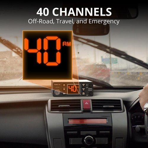 Radioddity CB-606 PRO CB Radio, AM/FM/PA Mobile Transceiver with 4W Power Output, 2.2’’ Amber Color Display, Instant Emergency Channel 9/19, VOX, NB/ASQ/SQ, Advanced Cooling Structure