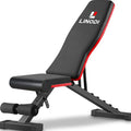 LINODI Adjustable Weight Bench for Home Gym，Foldable Incline Decline Flat Workout Bench for Full Body Strength Training, Dumbbell Press & Ab Exercises
