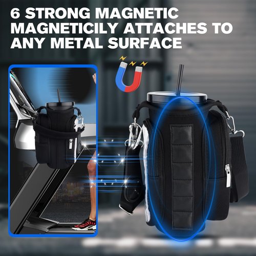 LAITEBEI Magnetic Gym Bag for Men and Women,Strong Magnetic Water Bottle Holder,Waterproof Gym Water Bottle Carrier Bag,Gym Gifts,Gym Accessories for Sports,Travel,Work