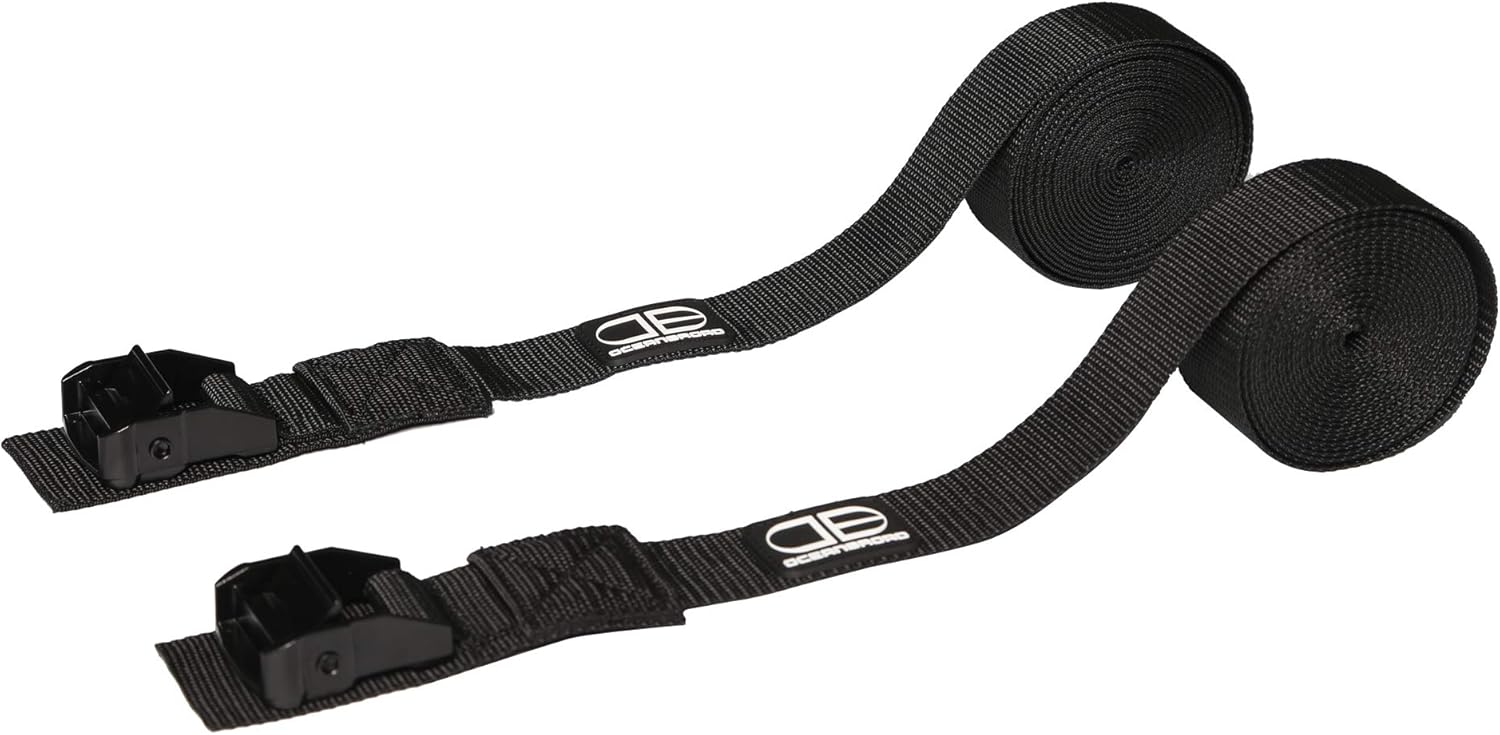 OCEANBROAD Kayak Tie Down Straps - 1.5 Inch, 13 Feet | 2 Pack Cam Buckle Straps for Surfboards & Canoes