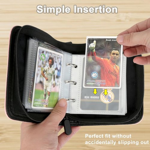 GERMUN Mini Card Binder - Premium 80-Pocket Trading Card Album with 40 Double-Sided Sleeves | Blue