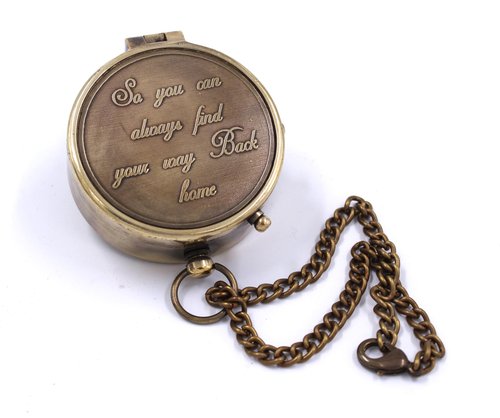 Engraved Compass – So You Can Always Find Your Way Back Home – Gift for Boyfriend, Husband, Son, Groom – Anniversary, Graduation, Birthday Gift for Him or Her