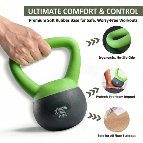 ENERGI CORE 25 LB Soft Kettlebell - Sand Filled Weight for Home Gym Workouts & Strength Training - 25lb Portable Exercise Kettle Bell for Women & Men