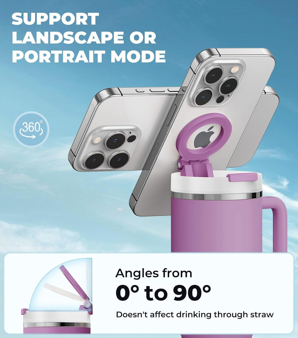 Stanley Cup Phone Holder - Magnetic Stand for Quencher H2.0 Tumbler | Hands-Free Accessory for All Phone Cases