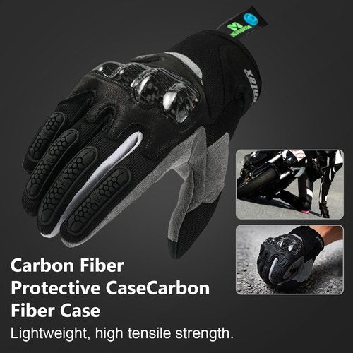 Masontex M30 Motorcycle Gloves for Men - Breathable Carbon Fiber, Touchscreen, Anti-Slip Palm