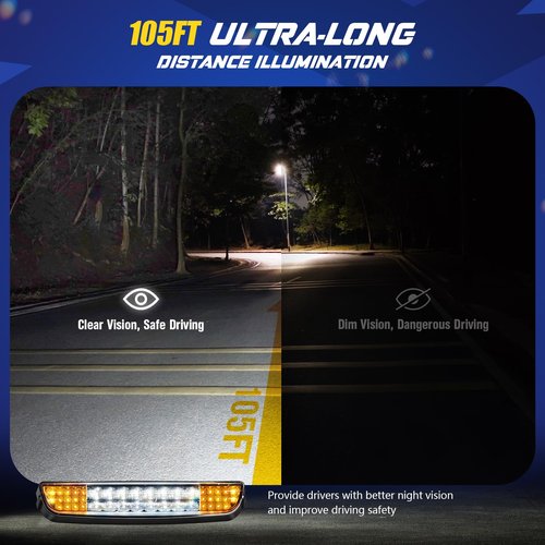 Golf Cart LED Light Bar for EZGO TXT 1996-2013 Gas and Electric Carts, 20.86 Inch EZGO TXT Headlight Bar with 3-pin plug, Hight Brightness 12V Street Legal LED Headlight (without Mounting Bracket)