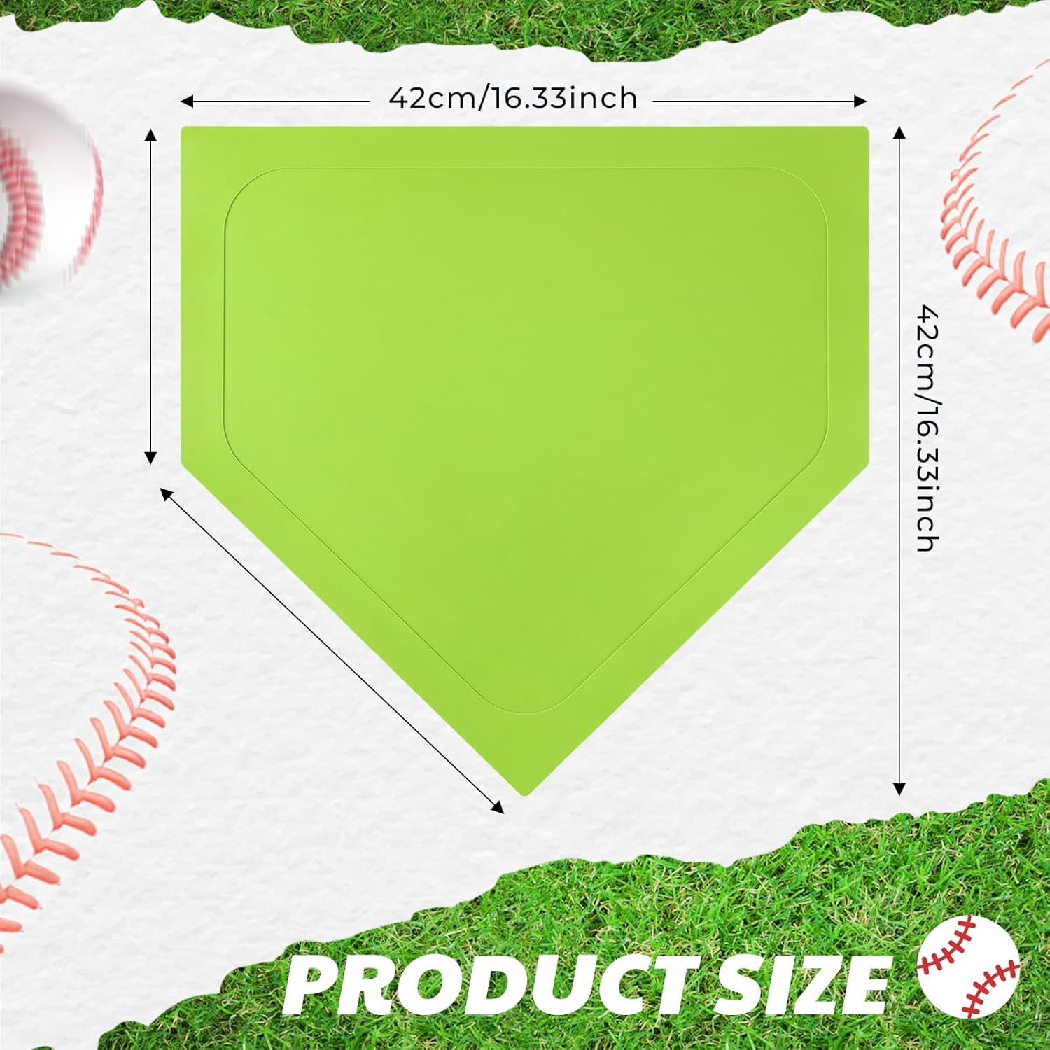 Soulchen Baseball Home Plate - Portable Rubber Base for Practice | Ideal for Batting & Pitching Training