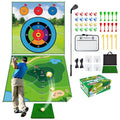 LINKET Golf Mat, 70"x70" Double-Sided 2in1 Golf Hitting Mat, Portable Golf Game for Chipping Practice for Dads & Junior Golfers - Golf Mats with 20 Sticky Balls & Golf Turf Mat for Indoor and Outdoor