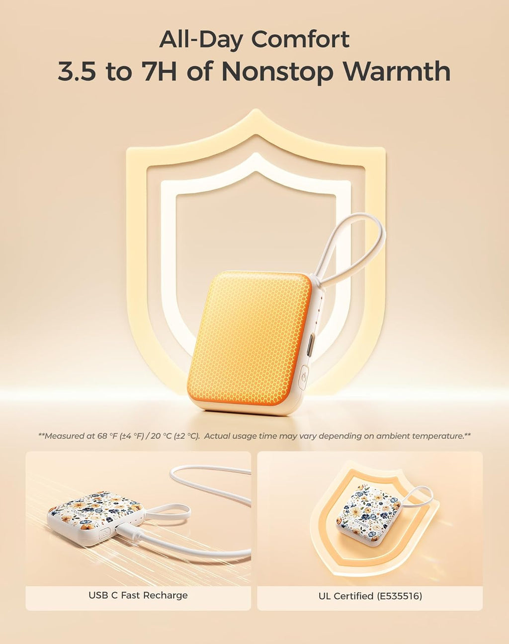 OCOOPA Rechargeable Hand Warmers - Smart Temperature Control, Ultra Slim Pocket-Size Design, 7-Hour Heat