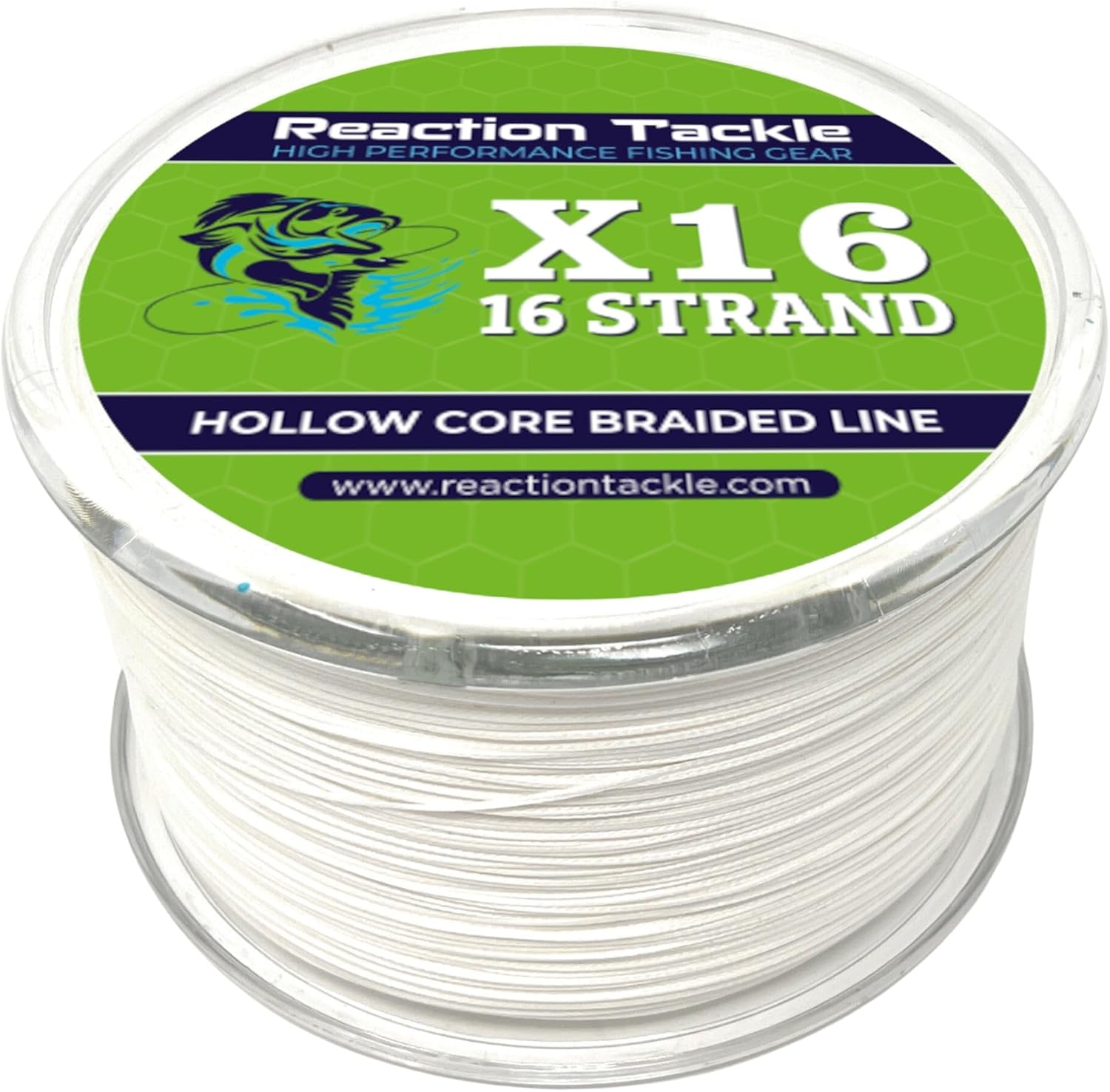 Reaction Tackle Hollow Core Braided Fishing Line - 16 Strand Braid for Freshwater & Saltwater Fishing