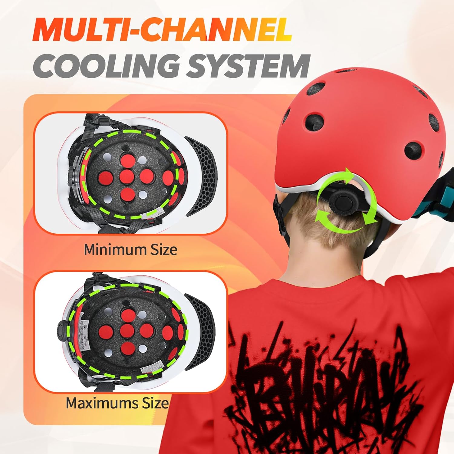 Wemfg Kids Bike Helmet - Adjustable Magnetic Buckle for Boys & Girls | Lightweight & Ventilated Multi-Sport Design