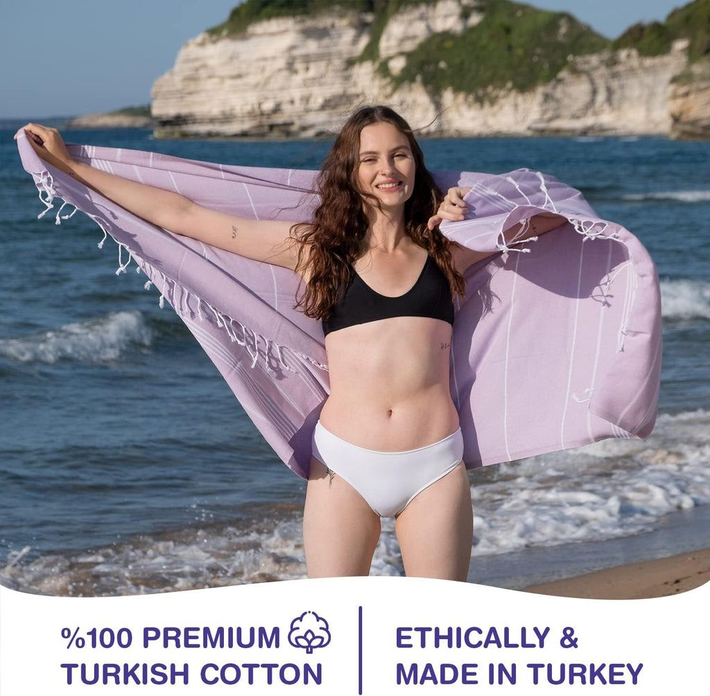 Turkish Towel Company Oversized Beach Towel Set of 6 - 100% Turkish Cotton, Quick Dry & Sand Free | Extra Large 38’’x71’’ Pool Towels