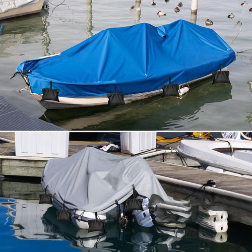 Boat Cover Sand Bags by [Brand Name] - 900D Marine Grade Weighted Bags for Mooring & RV Covers