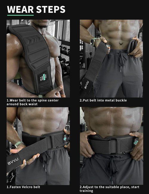 BVVU Weight Lifting Belts for Men Quick Locking Gym Belt for Workout Lumbar Support,Cross Training,Squat Belt Fitness Equipment