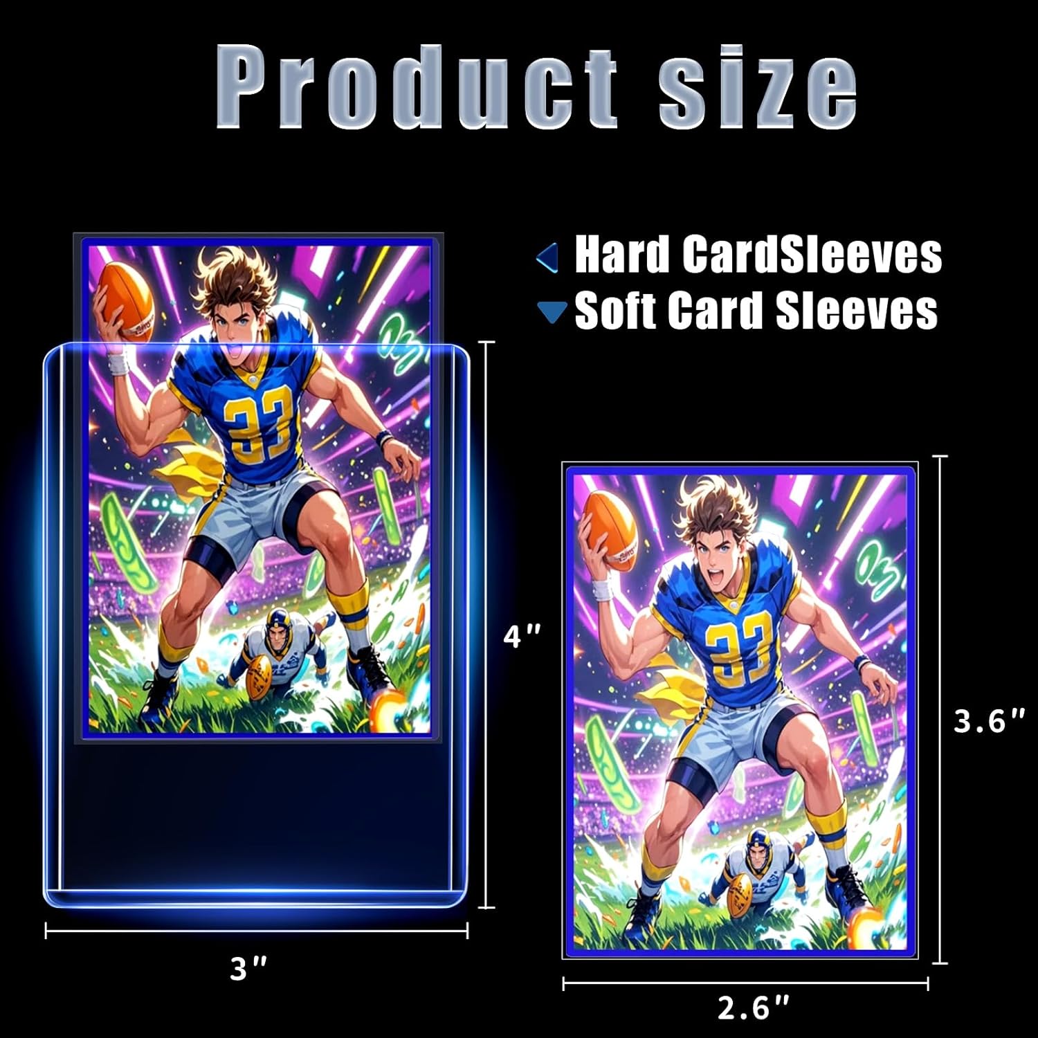 Skiennix 200 Card Sleeves - Toploaders & Soft Protectors for Trading Cards | 3" x 4" Size