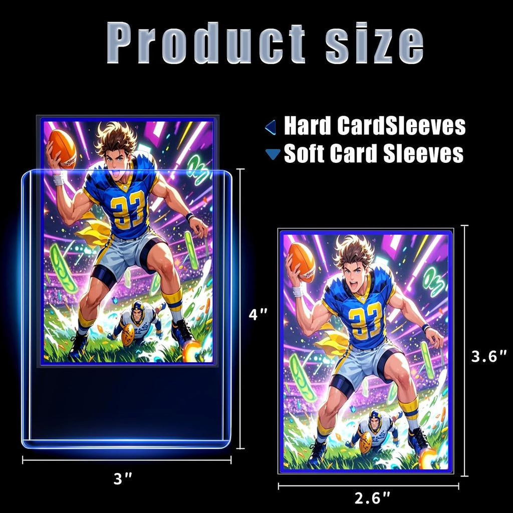 Skiennix 1000 Card Sleeves - Toploaders & Soft Sleeves for Trading Cards | 3" x 4" Hard Plastic Protectors