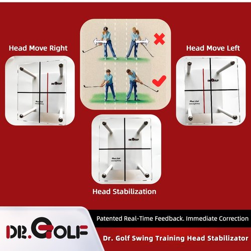 Golf Swing Training Head Stabilizator for Keep Your Head Still and Maintain Your Spine Angle. Patented Design, PGA Recommended for Golfers of All Levels