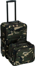 Rockland Fashion Softside Upright Luggage Set,Expandable, Wheel, Telescopic Handle, Camouflage, 2-Piece (14/19)