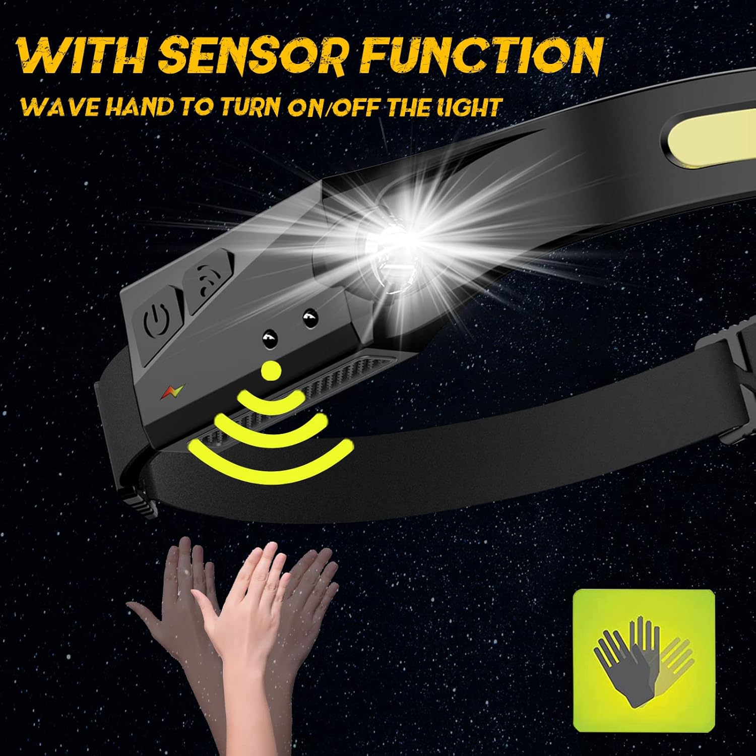 Skiennix LED Headlamp - 230° Wide Beam Rechargeable Flashlight | Adjustable, Waterproof, 2 Pack for Outdoor Activities