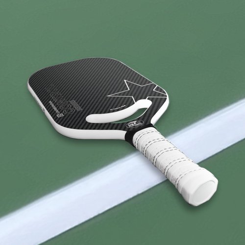 Carbonova Control Series Pickleball Paddle, Black Raw Carbon Fiber with White Grip, Designed in The USA, Professional Grade, 16mm