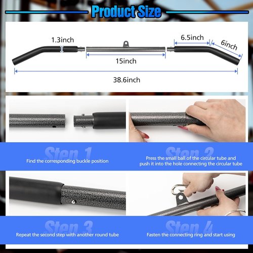 LAT Pull Down Bar Attachment - Non-Slip Handle for Cable Machines | Strength Workout Equipment