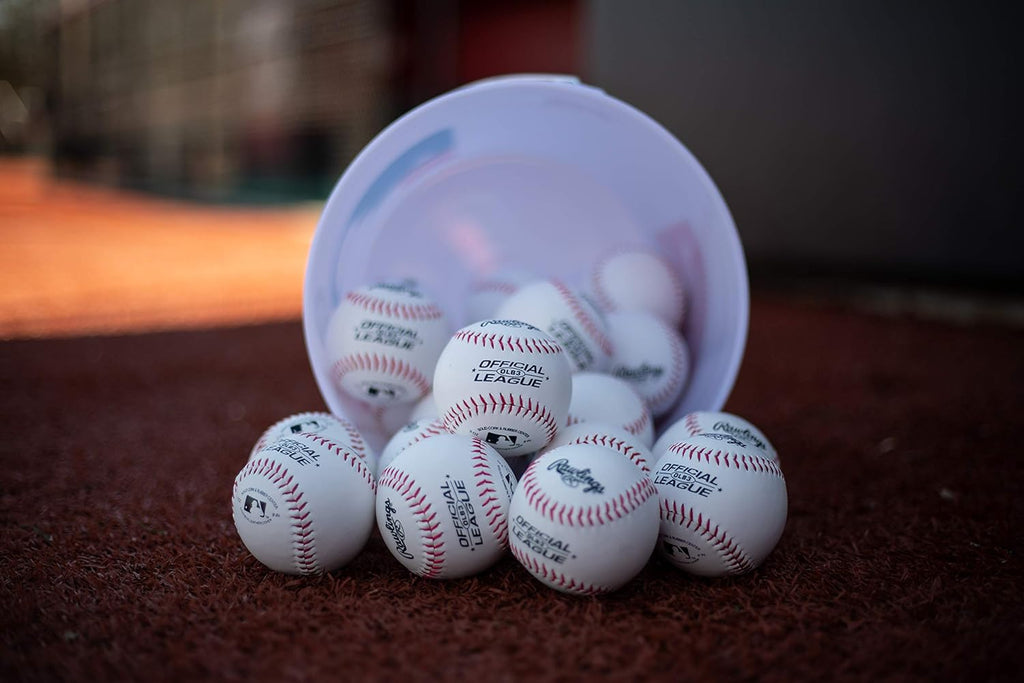 Rawlings Official League Practice Baseballs - Youth 8U | OLB3 | 24 Count Bucket for Recreational Use