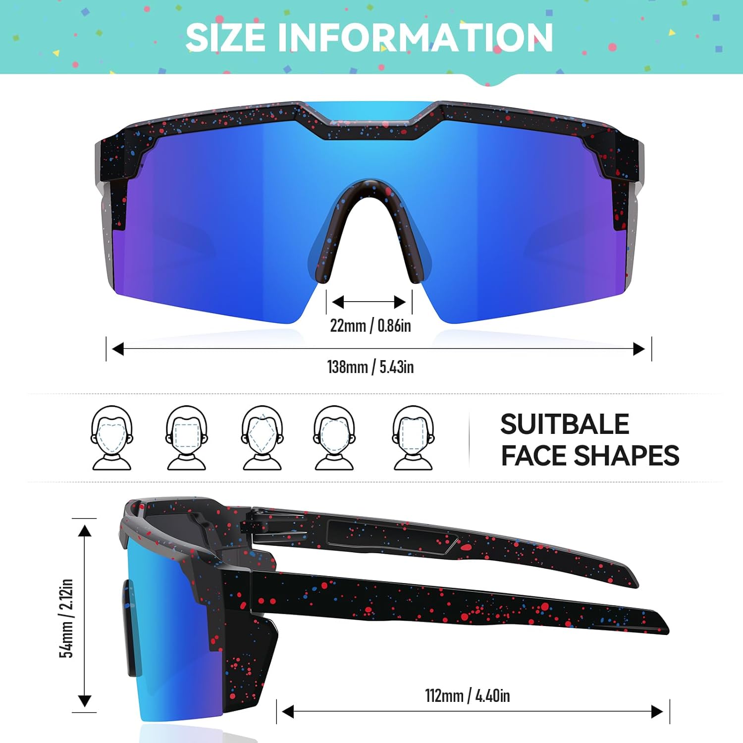 Skiennix Kids Sunglasses - UV Protection Baseball Glasses for Boys & Girls Ages 6-12 | Cycling Sports Gear