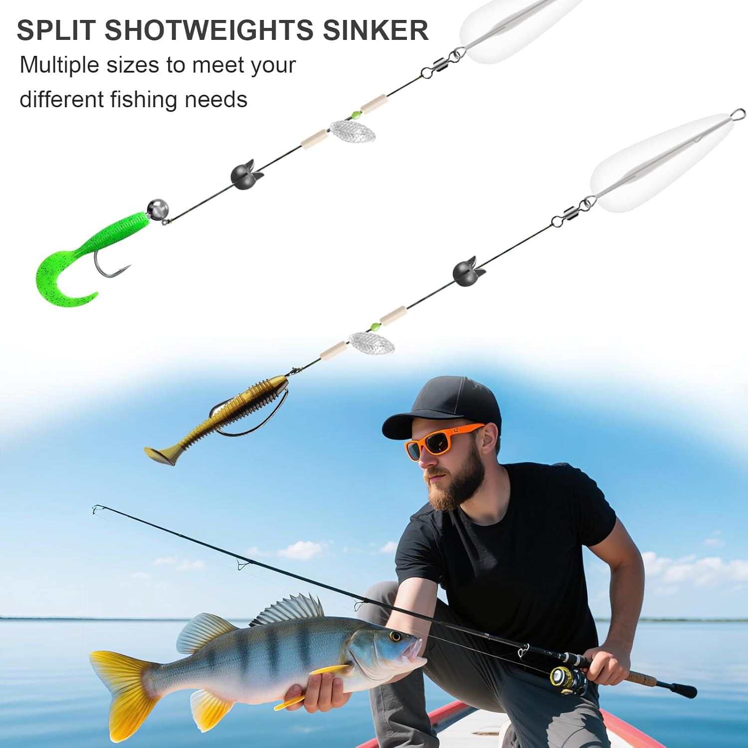 Premium Split Shot Fishing Weights by [Brand Name] - 100/150 Pcs Assorted Sizes (0.02oz–0.14oz) for Freshwater & Saltwater