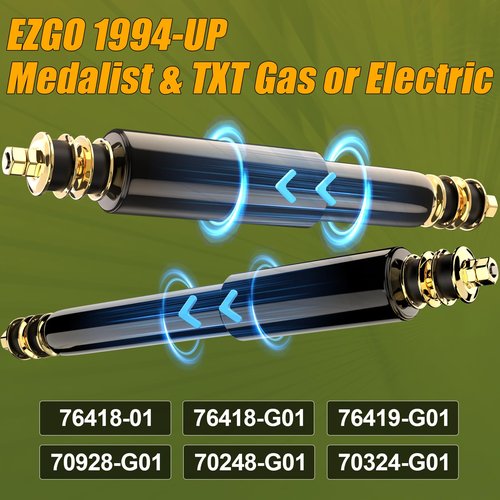 ENEKERP EZGO Front and Rear Shock Absorbers, Golf Cart Shocks for EZGO TXT & Medalist 1994-UP Gas and Electric Models, OEM# 76418-01, 70928-G01, 2PCS