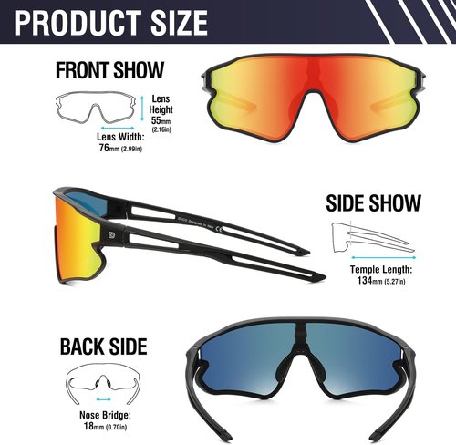 DUCO Sports Sunglasses - Polarized UV400 Protection for Men & Women | Ideal for Running, Fishing & Tennis