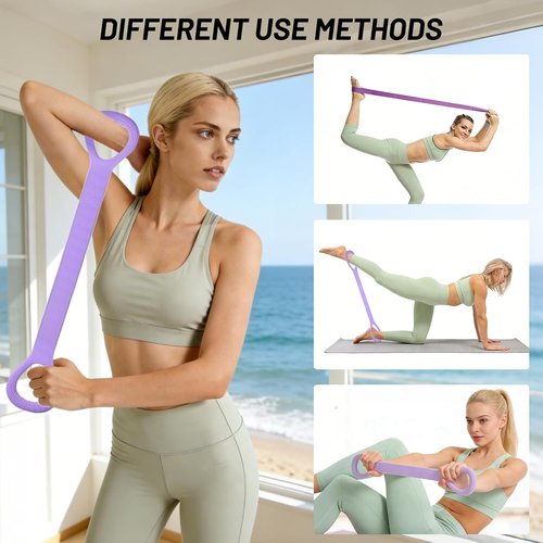 Figure 8 Exercise Bands - Set of 3 Resistance Bands for Arm, Back & Leg Training | Durable Handles