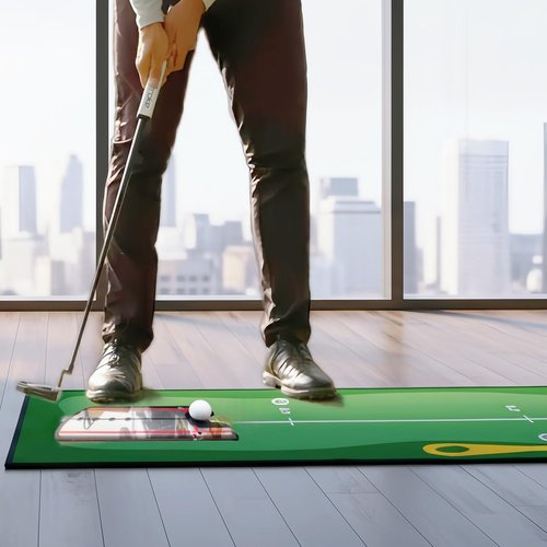 Eoho 10ft Putting Green Indoor, Golf Putting Mat with Putting Mirror, Storage Bag, Putting Cup, Putting Ring, Roller Brush, Golf Mats Practice Outdoor & Indoor Use, Golf Gifts for Men Golfers
