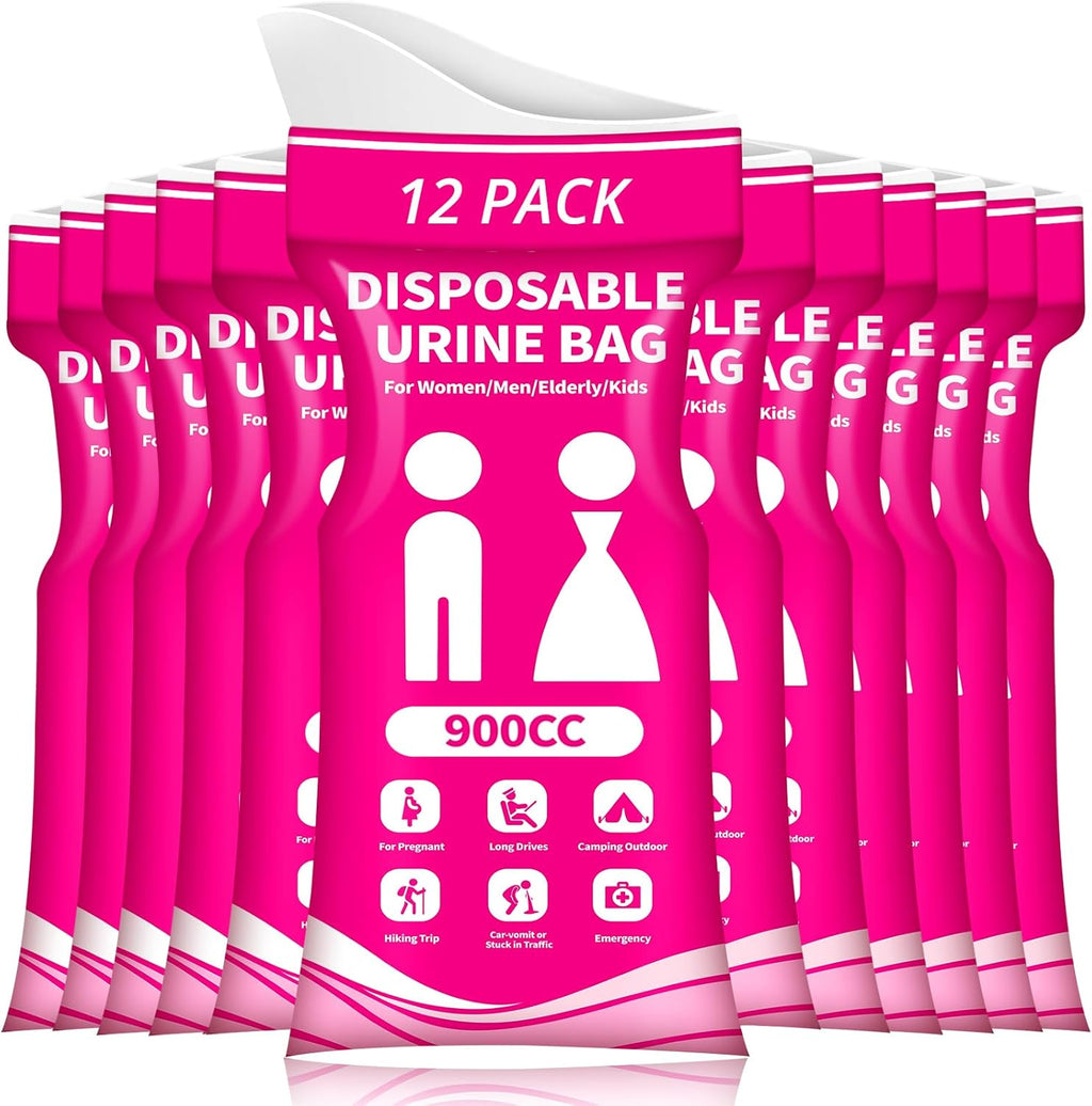Skiennix Disposable Urine Bag - 900ML Portable Pee Bags for Travel | 8/12/20/24/28 PCS for Emergencies