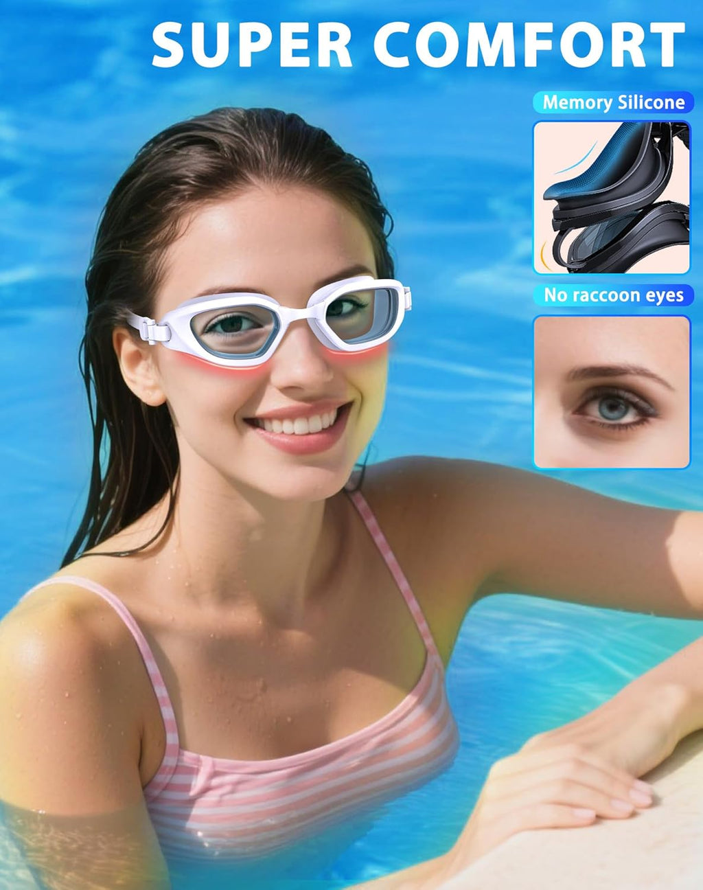 Skiennix Swim Goggles - Anti-Fog, UV Protection, No Leakage | Wide View for Adults & Youth