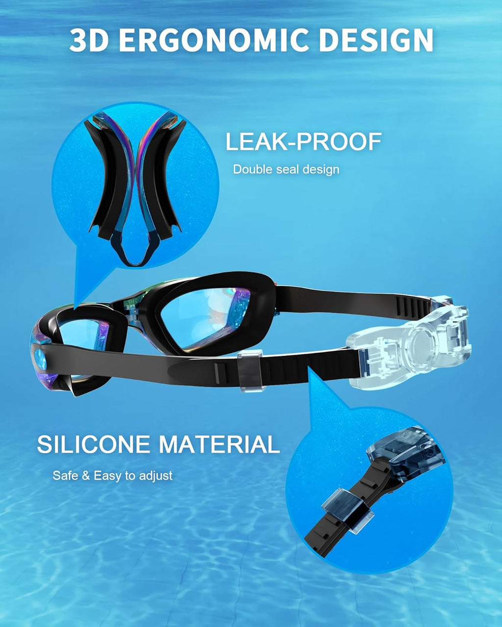 Skiennix Kids Swim Goggles - Comfortable Fit with Nose Clip & Earplugs | Ages 3-15